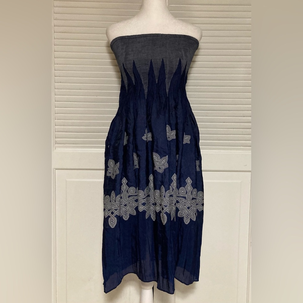 NWT Lapis Navy & White Tube Top Dress - Picture 2 of 10
